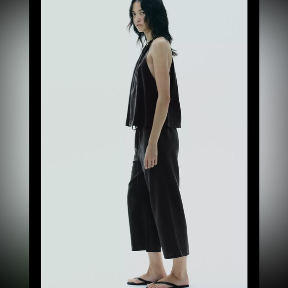 Zara FLOWY CROP PANTS - Picture 4 of 8